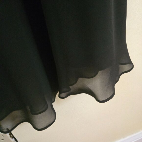 Alex Evenings A Line Long Chiffon Skirt Black Trending Slip Maxi Size L - Picture 8 of 10